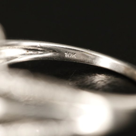 10k Vintage .4 ctw Diamond Cluster Bypass Ring - Picture 4 of 5